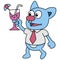 The monster businessman is toasting wine. doodle icon image