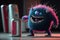 Monster can. Alluminium paint can with a cute character. Generated AI.