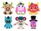 Monster characters vector set. Cute and colorful cartoon monster beast creatures