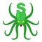 Monster Dollar isolated. Money Octopus. Vector Illustration