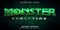Monster evolution text, game style editable text effect