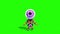 Monster Eye Man Walks Stop Front Green Screen Front 3D Renderings Animations