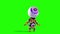 Monster Eye Man Walks Stop Green Screen Front 3D Renderings Animations