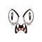 Monster face cartoon vector icon, creepy creature