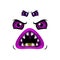 Monster face cartoon vector icon, creepy worm,