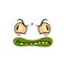 Monster face cartoon vector icon, funny emotion