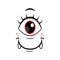 Monster face cartoon vector icon one eyed creature