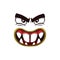 Monster face cartoon vector icon, stupid creature