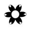 Monster flower icon logo black and white