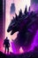Monster Godzilla will Destroy Cyberpunk City