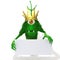 Monster King with white panel 3d illustration