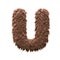 Monster letter U - Capital 3d halloween font - Horror, yeti or sasquatch concept