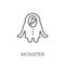 Monster linear icon. Modern outline Monster logo concept on whit