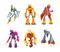 Monster Metal Robot Transformer with Strong Limbs as Fantastic Warrior Vector Set