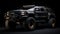 monster off-road truck black background