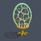 Monster plant illustration. Vector fantasy scary flower icon. Alien mushroom concept.