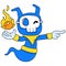 The monster is releasing the power of the meteor fireball juru, doodle icon image kawaii