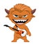 Monster rocker with an electric guitar