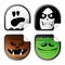 Monster smileys, halloween stickers.