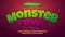 monster town editable text effect cartoon comic game style