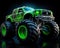 The monster truck action shot was created using anneon lights.