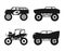 Monster truck Collections isolated vector Silhouette