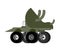 Monster Truck triceratops. Cartoon car dino on big wheels. vector illustration