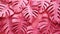 Monstera leaves on a pink background laid out in applique style, AI Generated