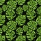 Monstera seamless beckground. Tiled green jungle pattern. Vector