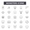 Monsters concept line icons, signs, vector set, linear concept, outline illustration