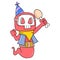 Monsters are feasting on chicken thighs on new year, doodle icon image kawaii