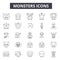 Monsters line icons, signs, vector set, linear concept, outline illustration