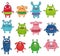 Monsters Pets Collection. Cartoon characters isolated objects over white