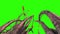 Monstrous Hooked Tentacles Back Green Screen 3D Rendering Animation