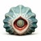 Monstrous Surrealism: Green And Blue Swirl Shell With Realistic And Hyper-detailed Renderings