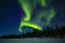 Monstrous Swirling Northern Lights in Midnight Blue Sky
