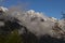 Mont Blanc as it is seen from the end of mountain tunnel