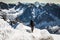 Mont Blanc, Chamonix, French Alps. France. - tourists climbing u