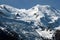Mont Blanc Massif seen from Aiguille de Midi. Chamonix