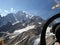Mont Blanc Mountain. Aerial View from glider. Italian Alps