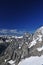 Mont Blanc peak, Italian Alps side. Alpine ridge