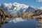 Mont Blanc reflected in a small lake