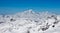 Mont blanc sunset view snowy mountain from Mont Vallon Meribel 3 vallees