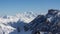 Mont blanc view snowy mountain from Mont Vallon Meribel 3 vallees