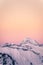 Mont Charvin (right) and the Aravis mountain range at sunrise or dawn, view from the top of MegÃ¨ve, Haute-Savoie,