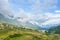 Mont Joly at sunset in Europe, France, Rhone Alpes, Savoie, Alps, in winter, on a sunny day