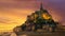 Mont Saint Michel in France at dusk