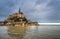 Mont-Saint-Michel, an island with the famous abbey, Normandy, Fr