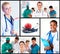 Montage of happy doctors working