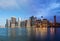 Montage of Manhattan skyline night to day - New york - USA